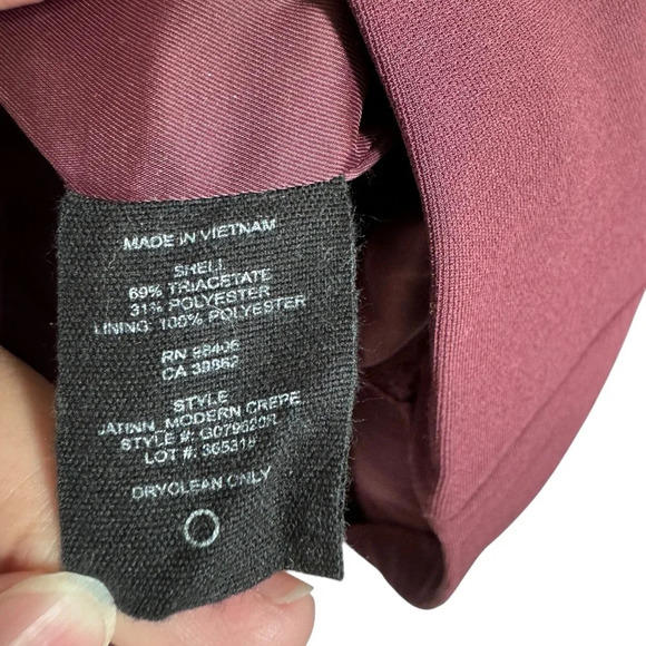 Theory Short Sleeve Jatinn Sheath Mini Dress in Modern Crepe Mulberry Wine Sz 2 - Picture 7 of 8